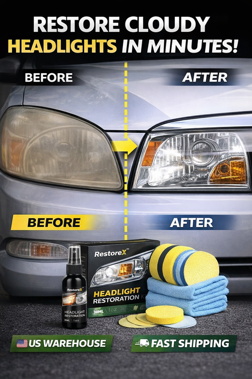 RestoreX™ Headlight Kit – Restore Your Car Lights in Minutes (Like New Again)
